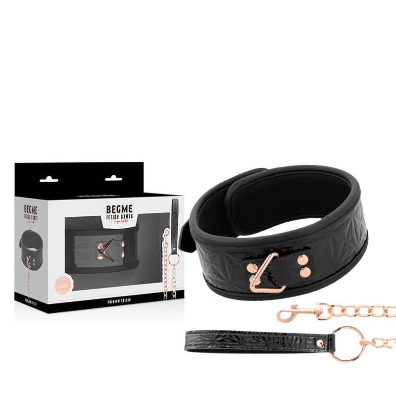 Begme Black Edition Premium Veganer Lederhalsband