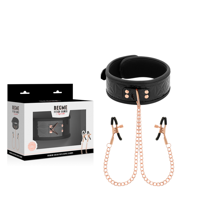Begme Black Edition Halsband mit Nippelklemmen