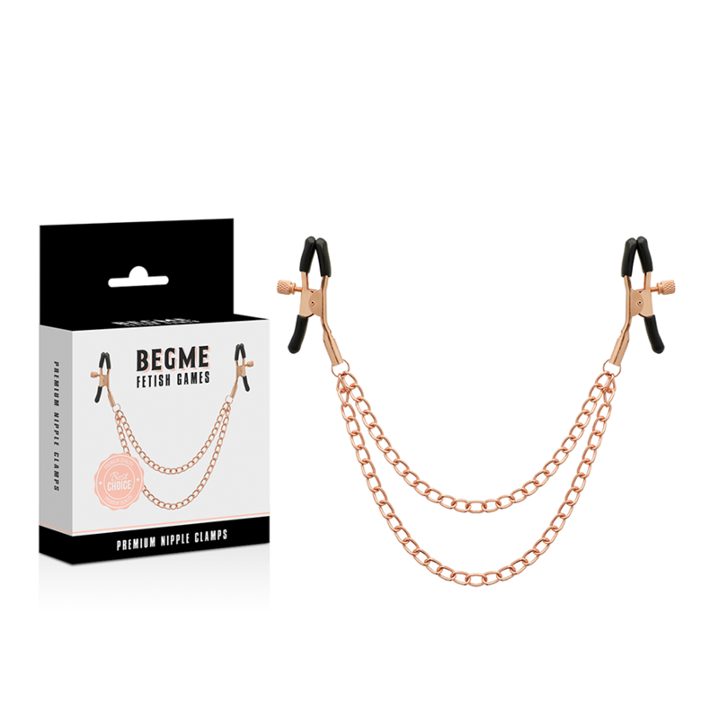 Begme Black Edition Nippelklemmen mit Kette – nickelfrei
