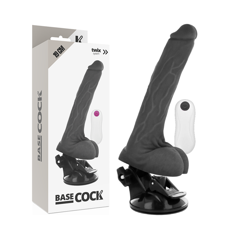 Basecock Realistischer Vibrator Mit Fernbedienung Schwarz 19 cm...