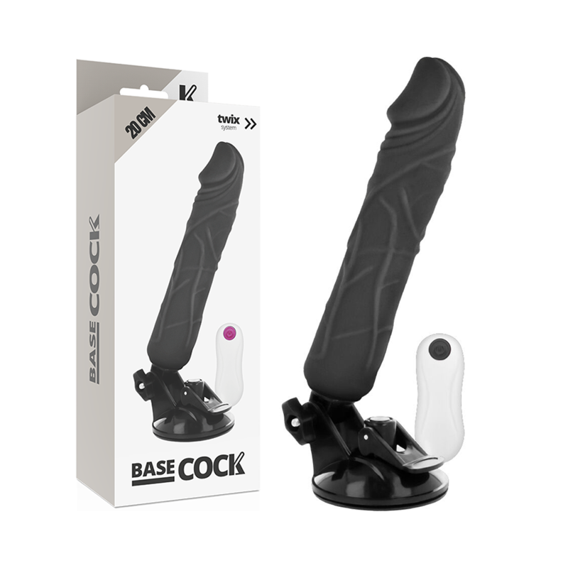 Basecock Realistischer Vibrator Mit Fernbedienung Schwarz 20 cm...