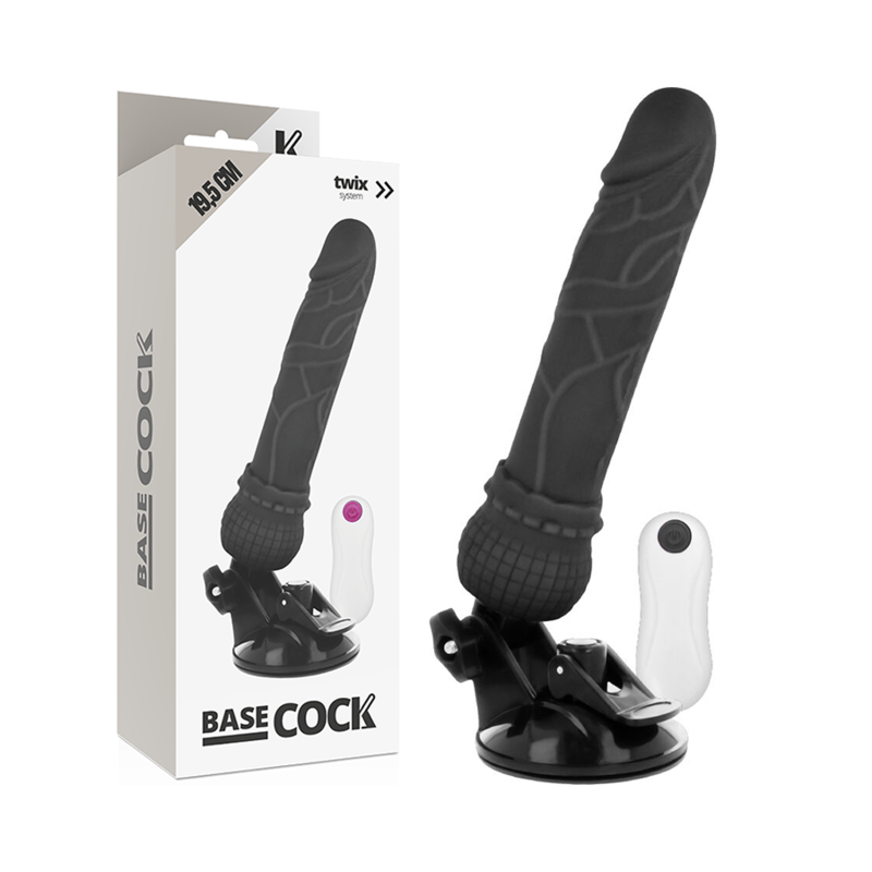 Basecock Realistischer Vibrator Mit Fernbedienung Schwarz 19.5 cm...