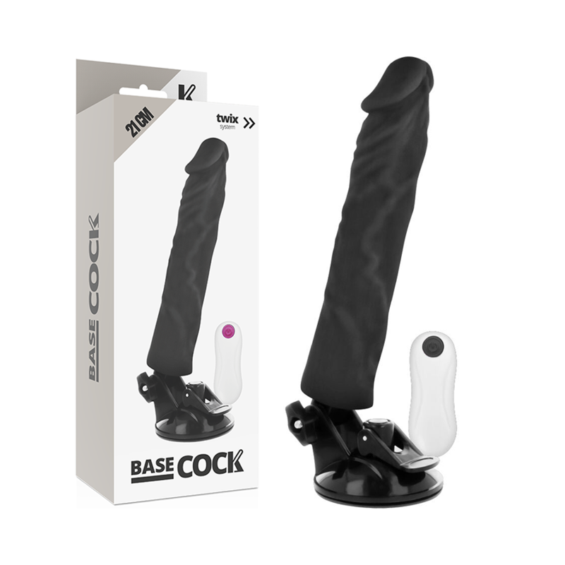Basecock Realistischer Vibrator Mit Fernbedienung Schwarz 21 cm...