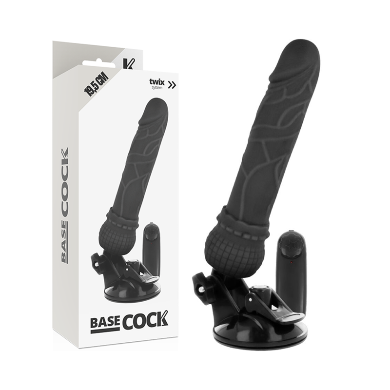 Basecock Realistischer Vibrator Mit Fernbedienung Schwarz 19.5 cm...