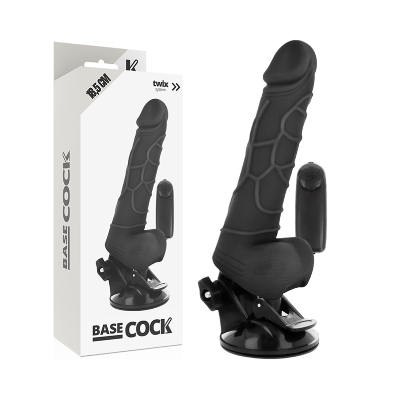 Basecock Realistischer Vibrator Mit Fernbedienung Schwarz 18.5 cm...