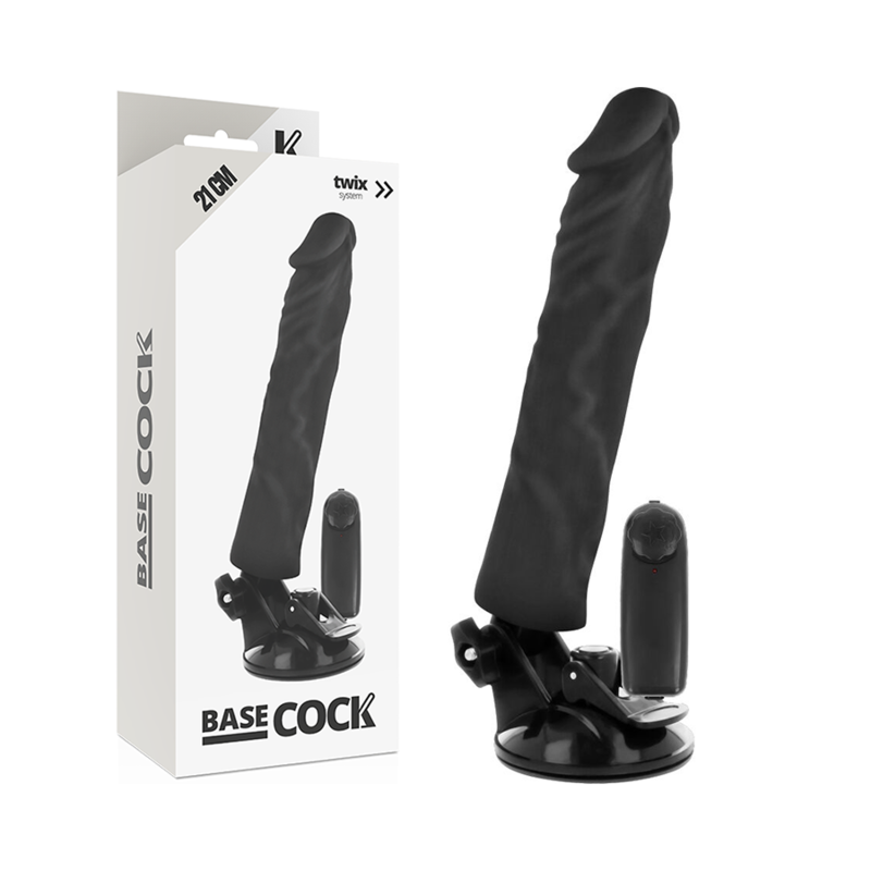 Basecock – Realistischer Vibrator mit Fernbedienung Schwarz 21 Cm -...
