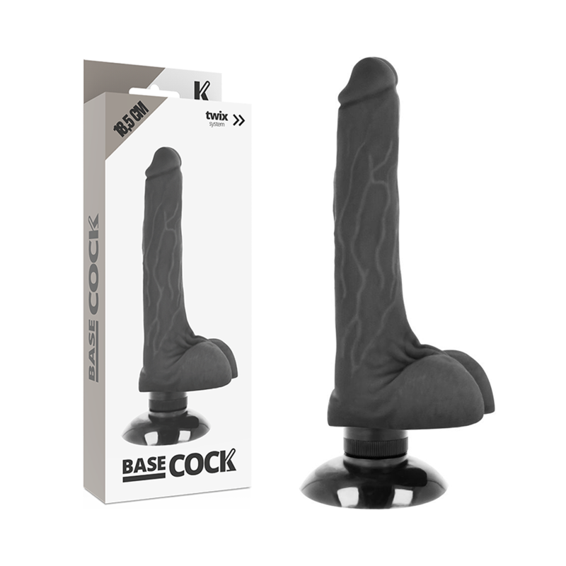 Basecock – Realistischer Vibrator 2-1 Schwarz 18.5 Cm -O- 4 Cm