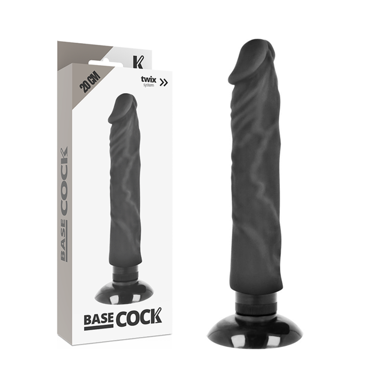 Basecock – Realistischer Vibrator 2-1 Schwarz 20 Cm -O- 4 Cm