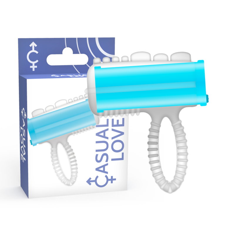 Casual Love Ring mit Zunge Vibrierendes Blau