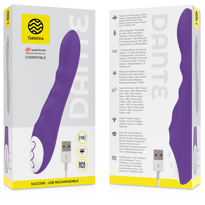 Galatea Dante Violetter Vibrator + Watchme-fernbedienung