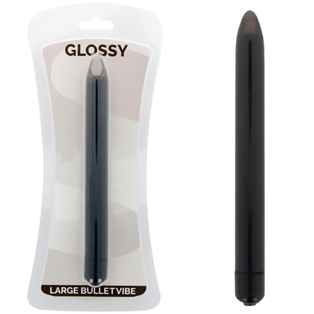 Glossy Schlanker Vibrator Schwarz
