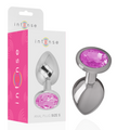 Intense Aluminium-Analplug mit rosa Kristall – Größe S