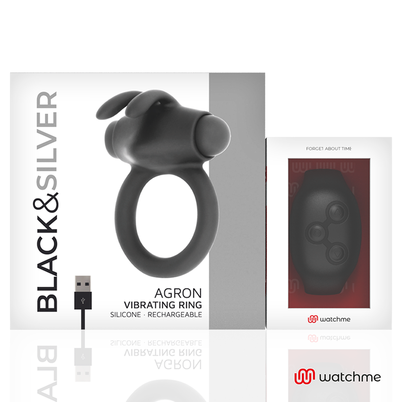 Black&Silver Agron Cockring-uhr mit Fernbedienung