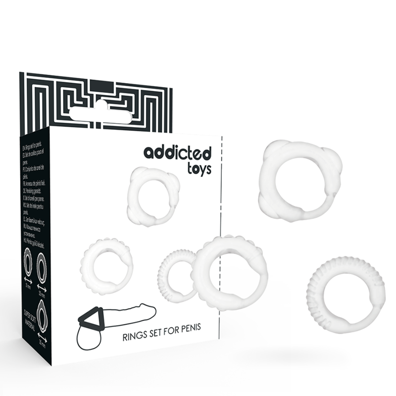 Addicted Toys C-Ring-Set – 3 Penisringe, transparent