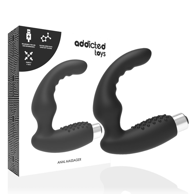 Addicted Toys Prostatic Vibrator Wiederaufladbares Modell 2 - Schwarz