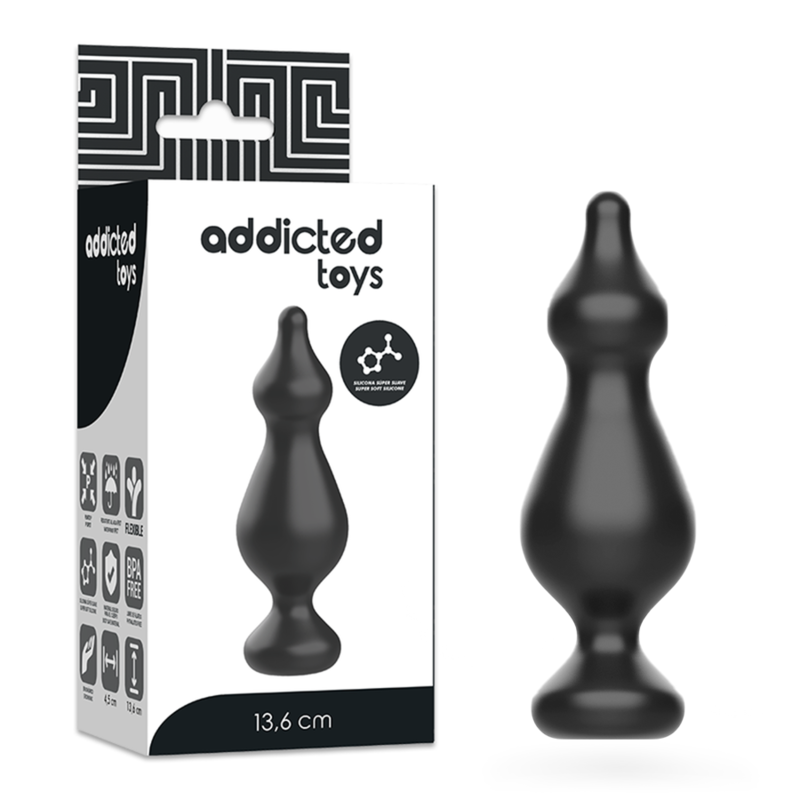 Addicted Toys Anal-Plug – schwarz, 13,6 cm, Silikon