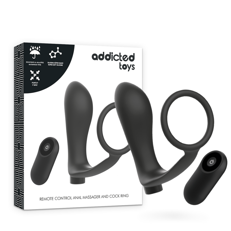 Addicted Toys Anal-Plug + Penisring mit Fernbedienung – USB