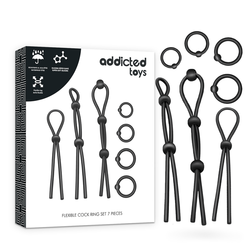 Addicted Toys Silikon-Penisring-Set – 7-teilig, flexibel