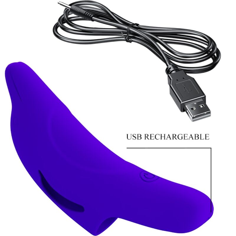 Pretty Love Delphini Delphin-Fingervibrator 10 Modi – Dunkelblau
