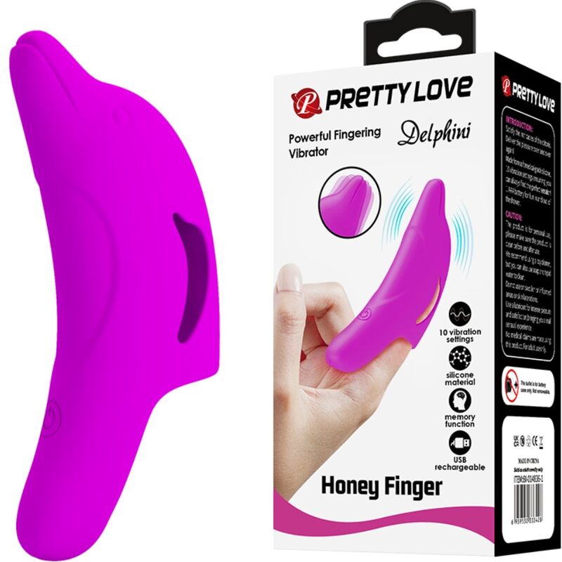 Pretty Love Delphini Delphin-Fingervibrator 10 Modi – Lila