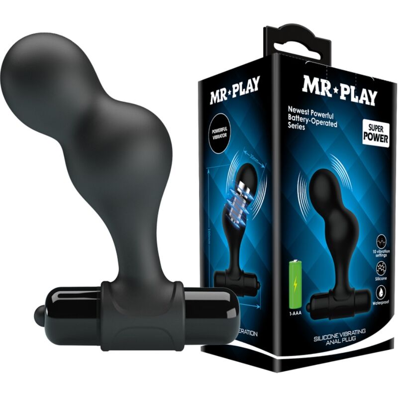 Mr. Play Silikon Vibrierender Analplug – Schwarz