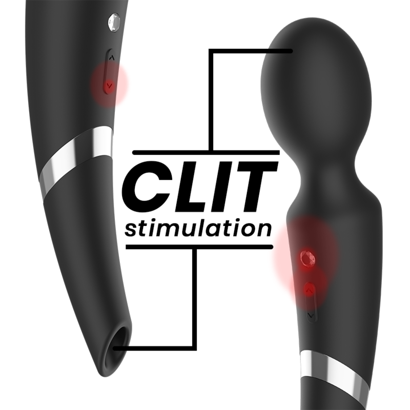 Black&Silver Beck 2-in-1 Saugnapf-Massagestab Silikon