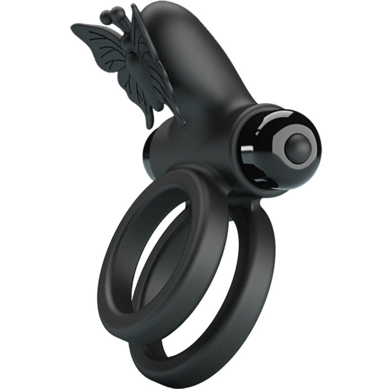 Pretty Love Doppel-Vibrationsring mit Stimulator – Schwarz