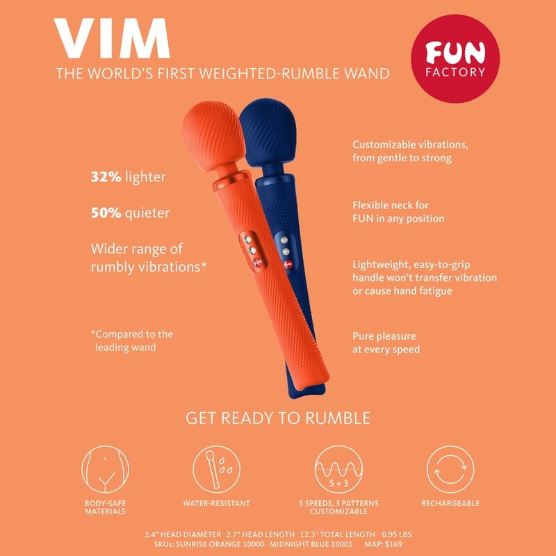 Fun Factory Vim Silikon Wiederaufladbarer, Vibrierender,...