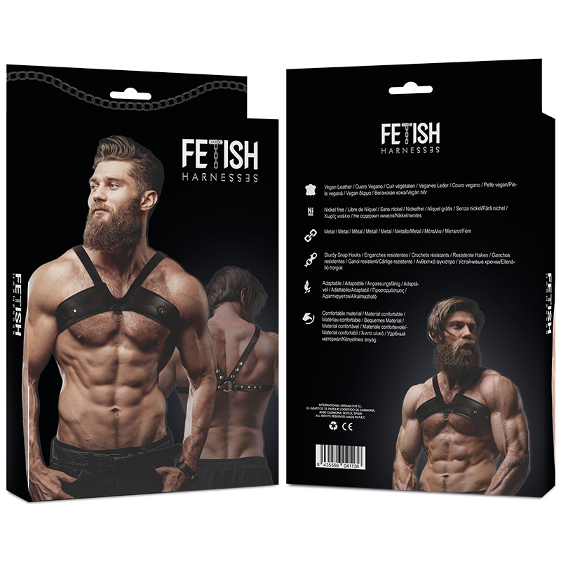 Fetish Submissive Brustgurt aus Ökoleder für Herren Brigade
