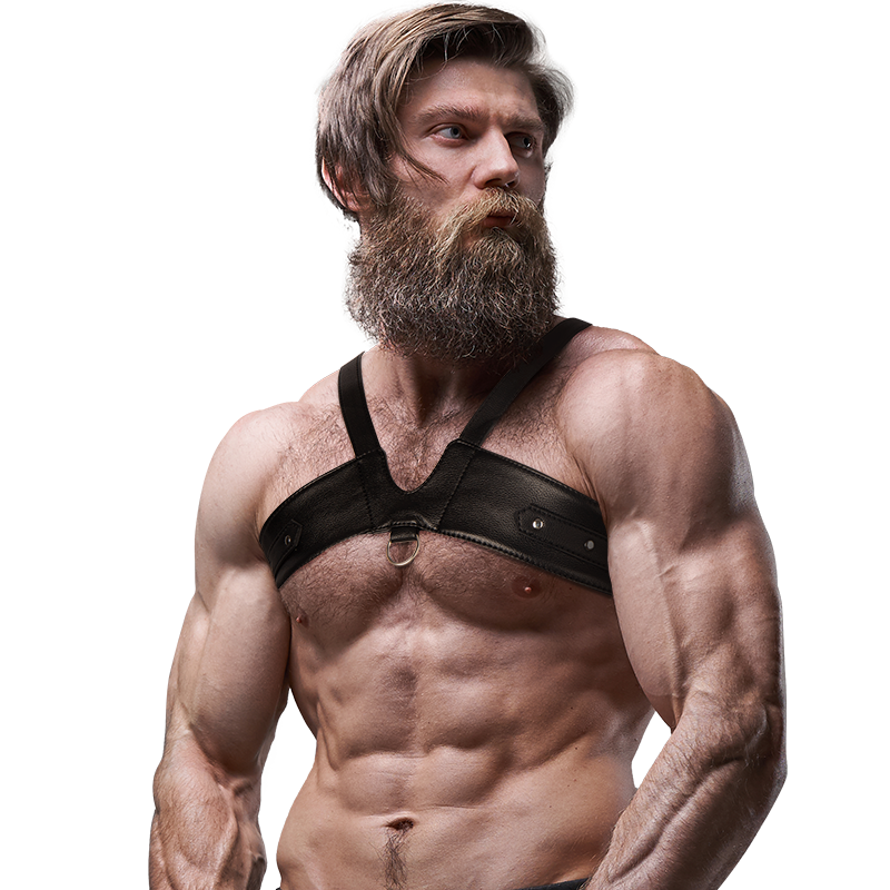 Fetish Submissive Brustgurt aus Ökoleder für Herren Brigade