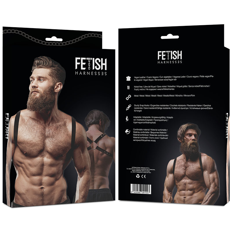 Fetish Submissive Rückenharness aus Ökoleder für Herren