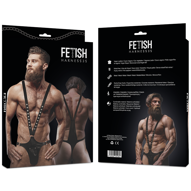 Fetish Submissive V-förmiger Harness aus Ökoleder für Herren