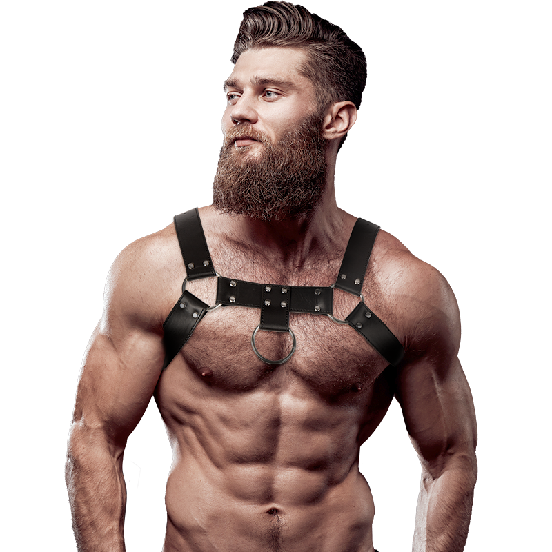 Fetish Submissive Brustharness aus Ökoleder für Herren