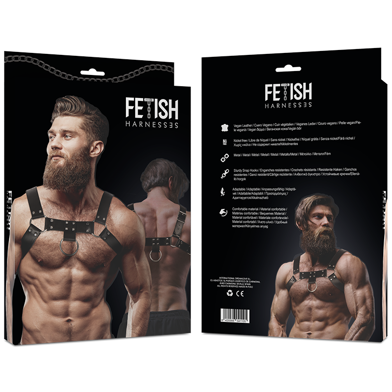 Fetish Submissive Brustharness aus Ökoleder für Herren