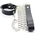 Ohmama Fetish Penis-Halsband aus Leder mit Metallkette