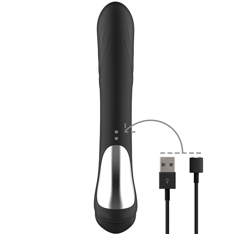 Black&silver – Jamie Wiederaufladbarer Silikon-Kaninchenstimulator…