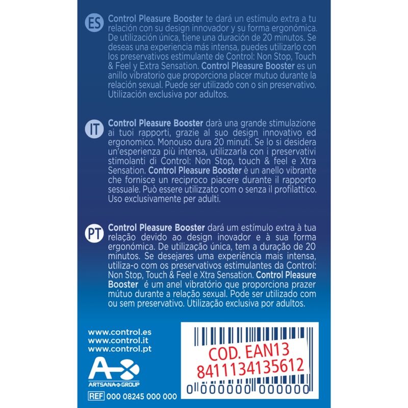 Control Pleasure Booster Vibrations-Penisring – mit Stimulationskopf