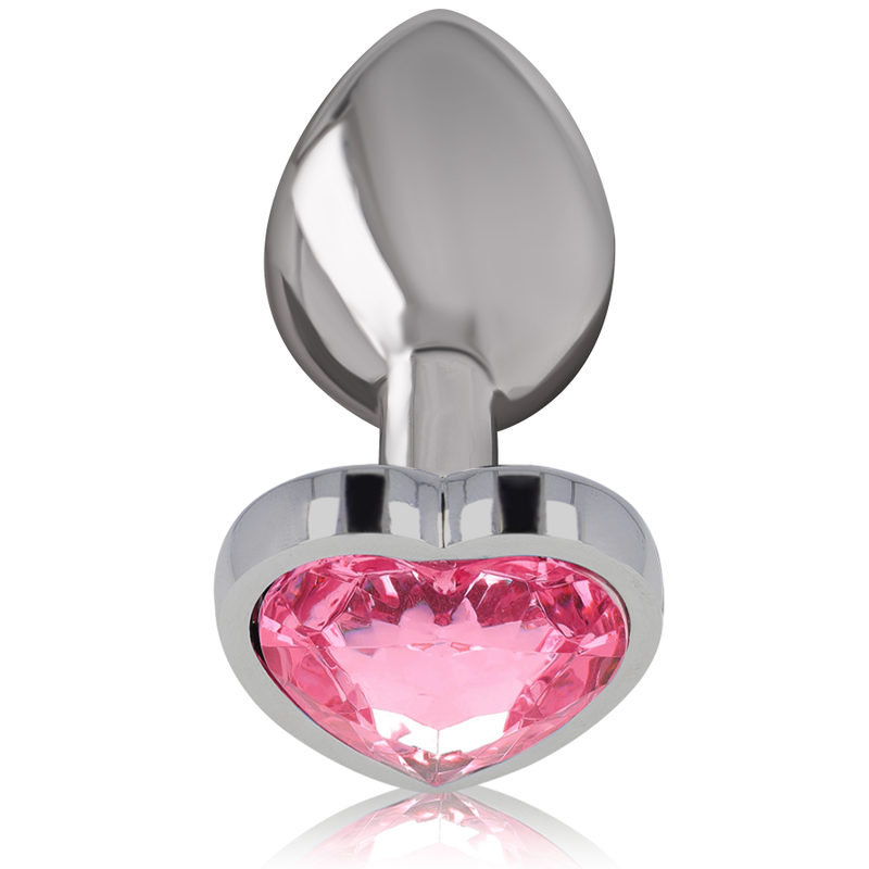 Intense – Aluminium-Metall-Anal-Stecker Rosa Herz Grösse M