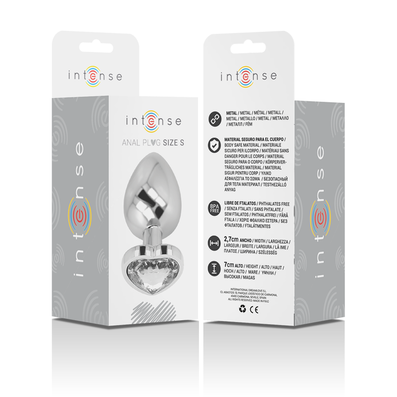 Intense – White Heart Aluminium Metall Anal Plug Grösse S