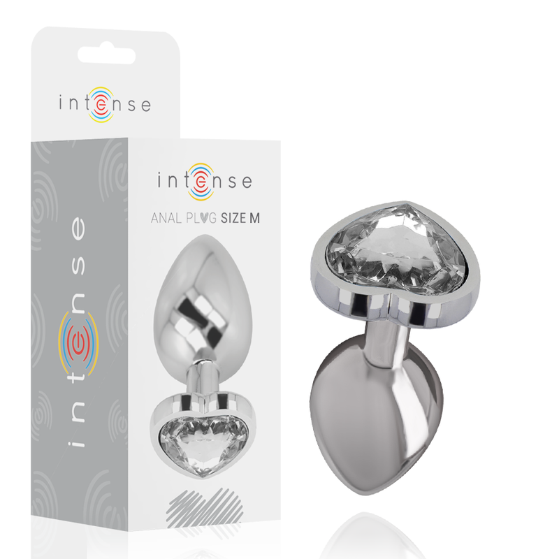 Intense – Aluminium-Metall-Anal-STECKER, Weisses Herz, Grösse M