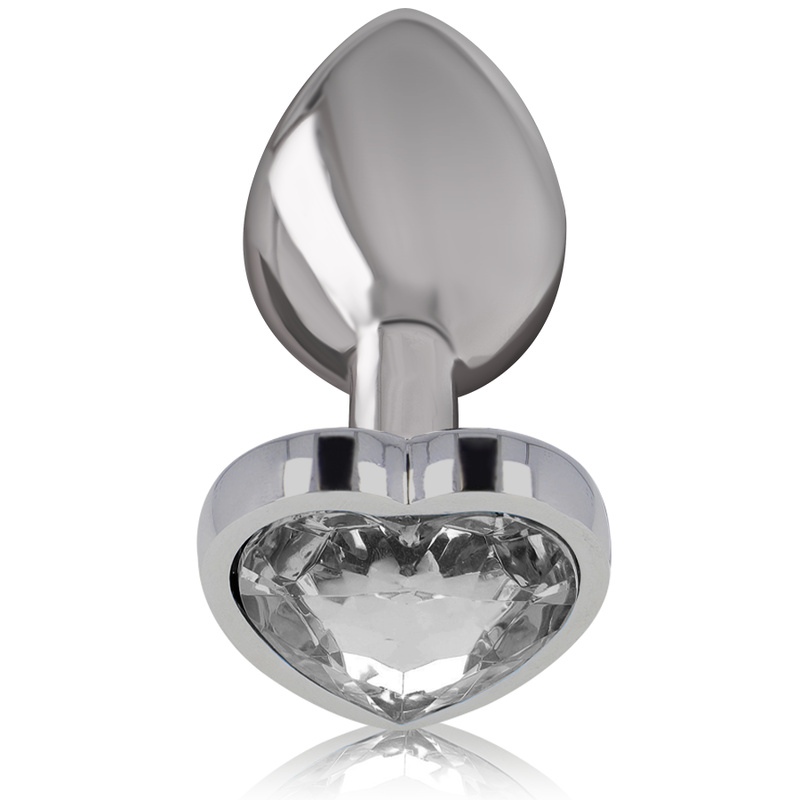 Intense – Aluminium-Metall-Anal-STECKER, Weisses Herz, Grösse M