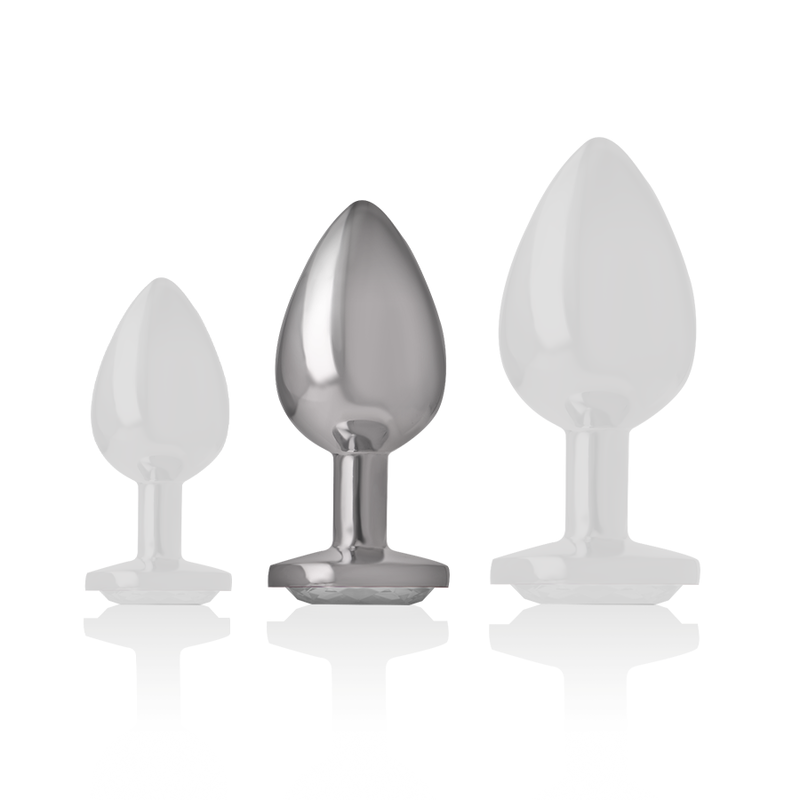 Intense – Aluminium-Metall-Anal-STECKER, Weisses Herz, Grösse M
