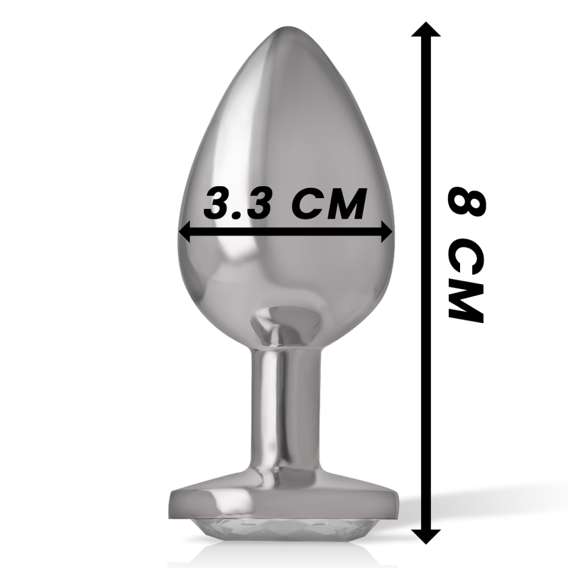 Intense – Aluminium-Metall-Anal-STECKER, Weisses Herz, Grösse M