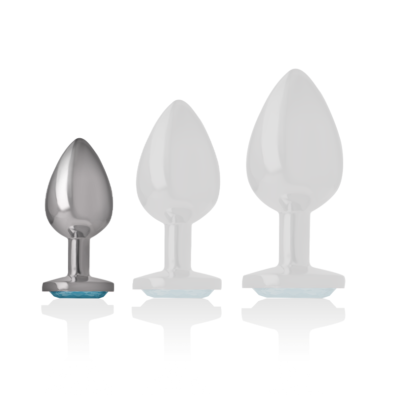 Intense – Aluminium-Metall-Anal-STECKER, Blaues Herz, Grösse S