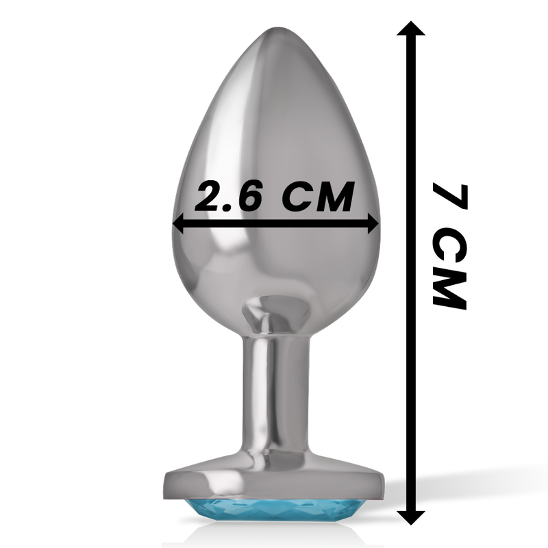 Intense – Aluminium-Metall-Anal-STECKER, Blaues Herz, Grösse S