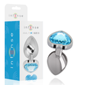 Intense – Aluminium-Metall-Anal-STECKER, Blaues Herz, Grösse S