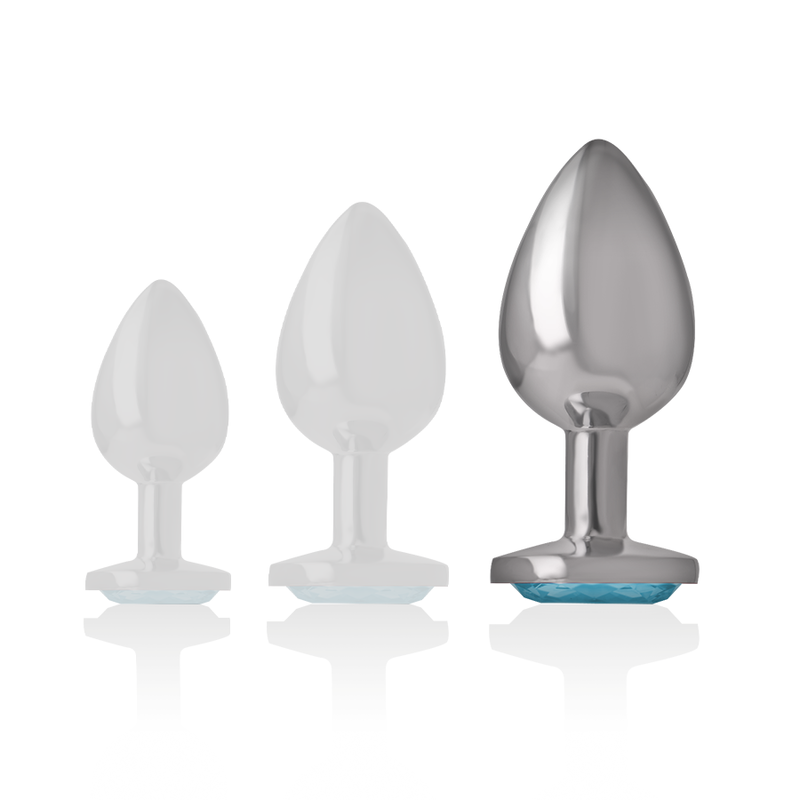 Intense – Aluminium-Metall-Anal-Stecker Blaues Herz, Grösse L