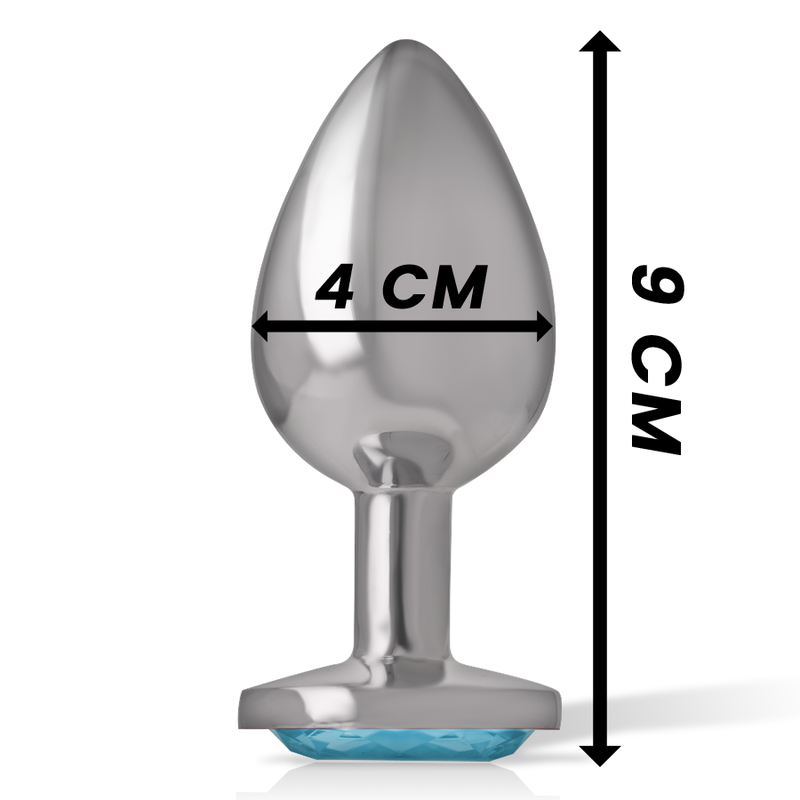Intense – Aluminium-Metall-Anal-Stecker Blaues Herz, Grösse L