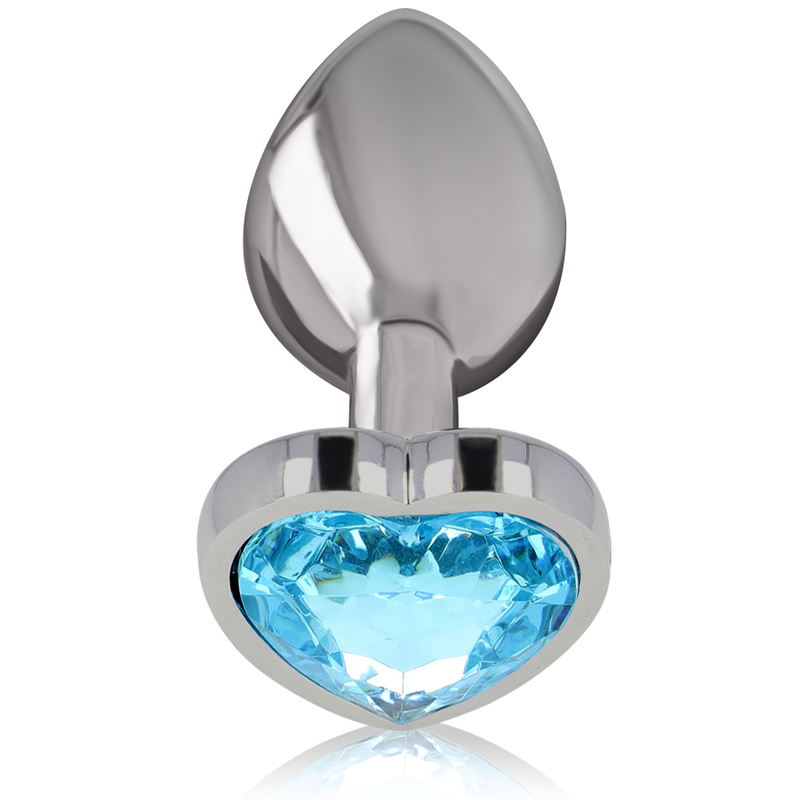 Intense – Aluminium-Metall-Anal-STECKER, Blaues Herz, Grösse M