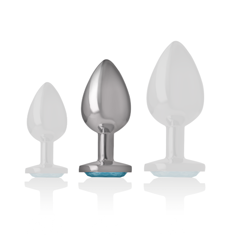 Intense – Aluminium-Metall-Anal-STECKER, Blaues Herz, Grösse M